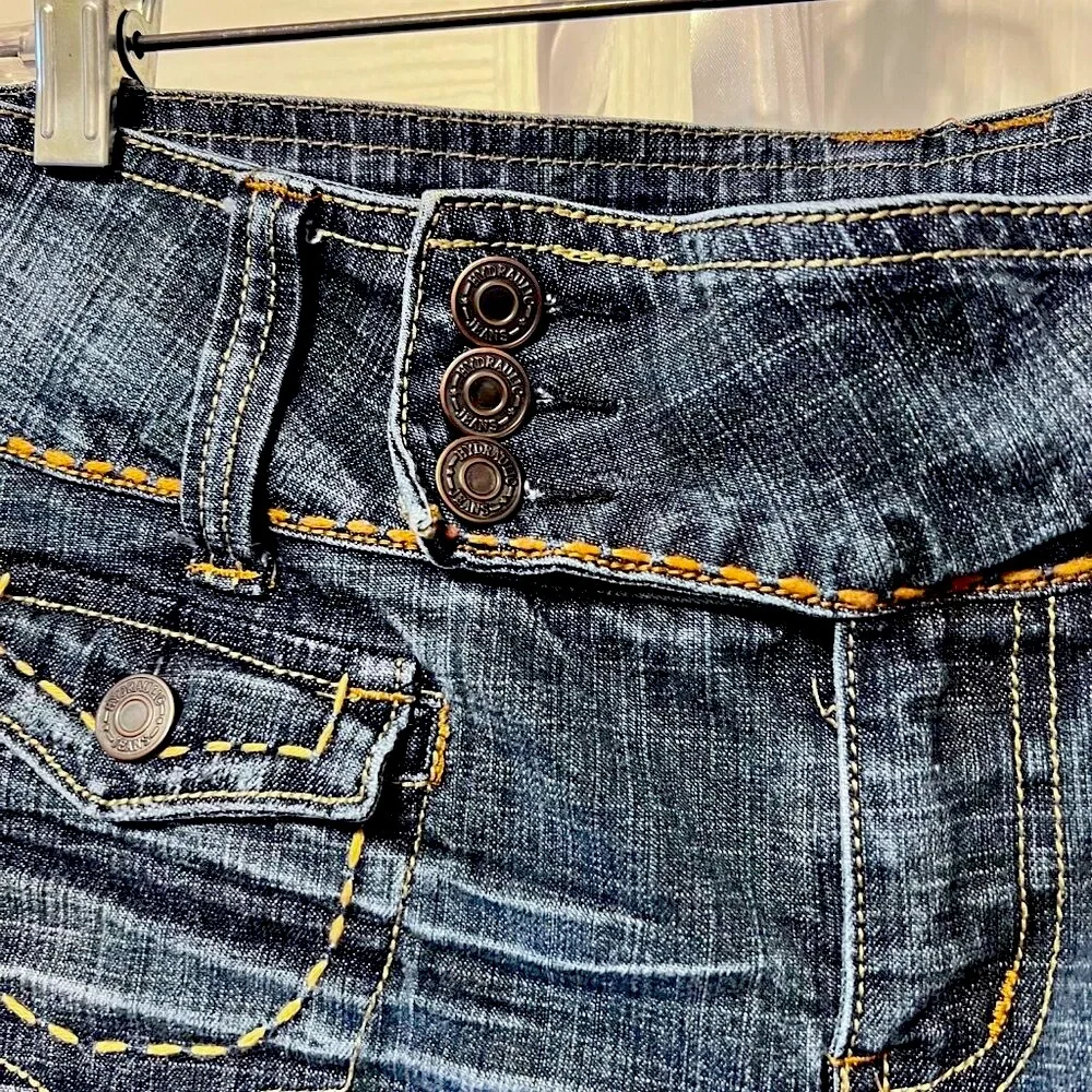 Hydraulic Long Low Mid Jean/Denim Shorts/Capris-Size 11-12 Jrs. Distressed-Comfy